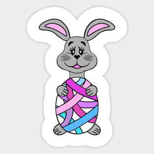 Happy Face, Happy Easter Bunny Rabbit Sticker